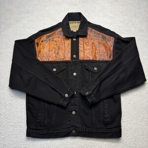 Vintage‎ Jensen Smith Cowboy Jean Leather Denim Jacket Handmade Men's Size M